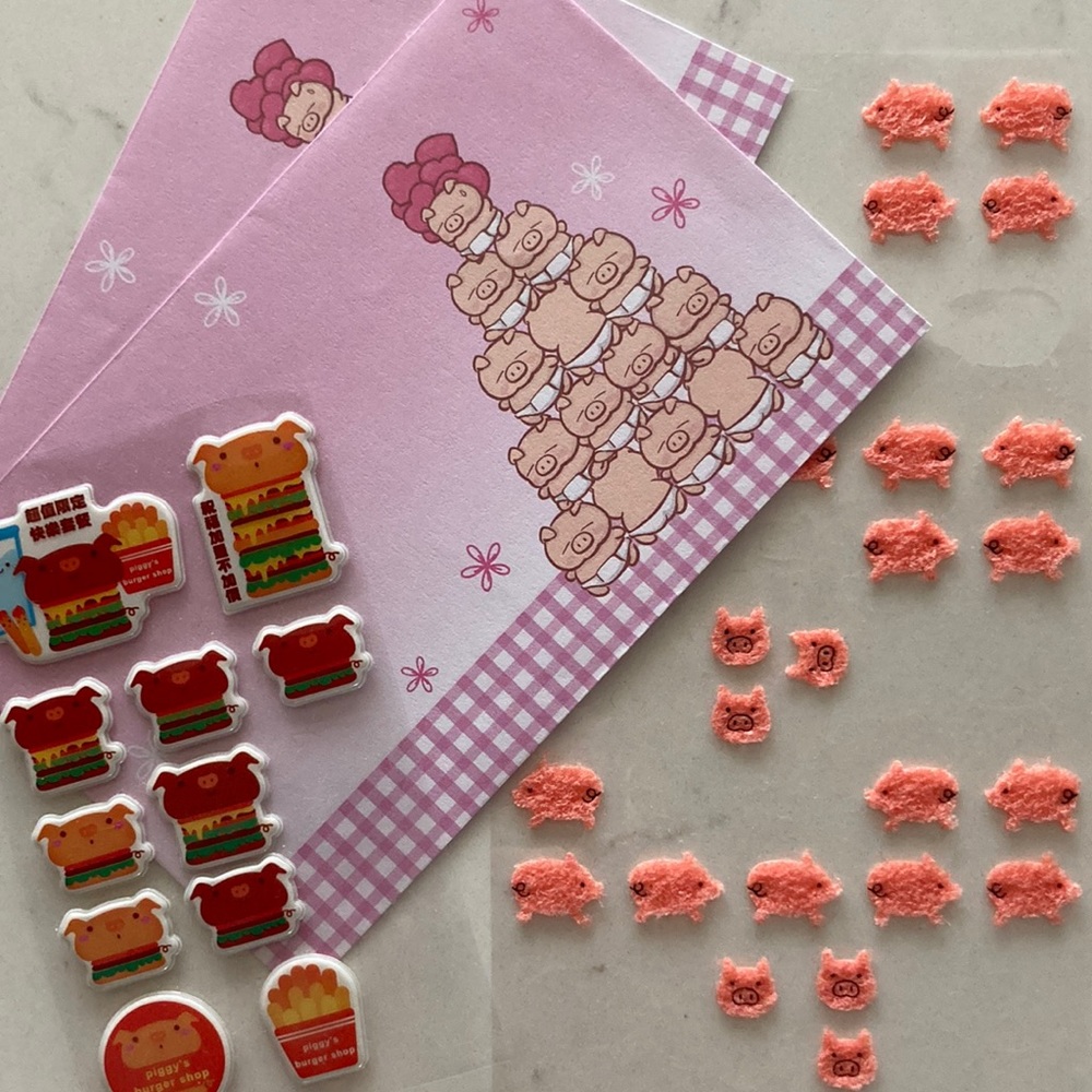 💕4 FOR $10💕 Pig Envelopes + Stickers 🐷